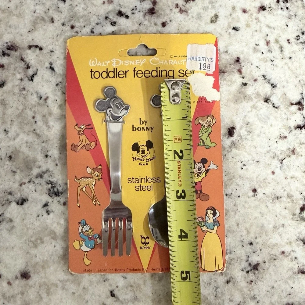 Walt Disney Mickey Mouse Bonny Stainless Steel Toddler Feeding Set #622 Vintage